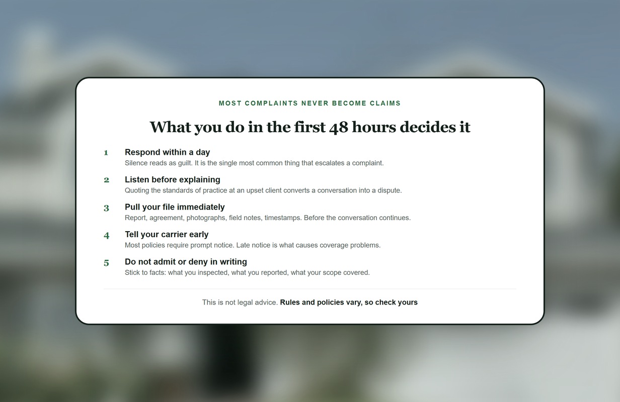 What Happens When a Client Complains About an Inspection?